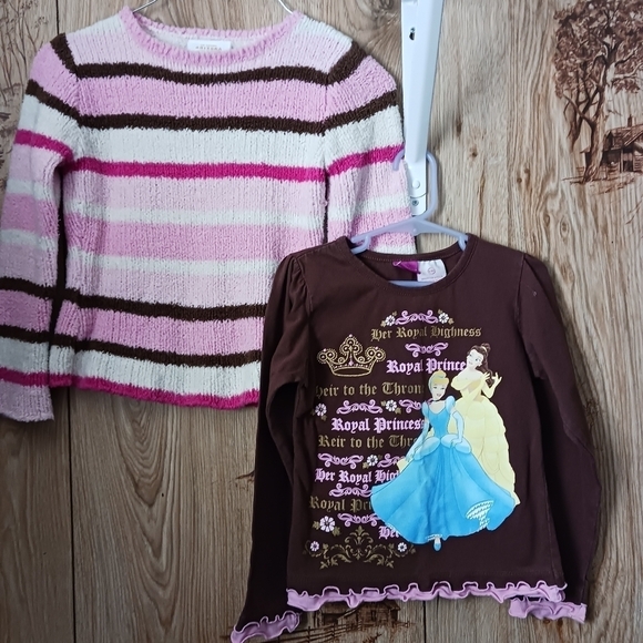 Disney Princess and Sweater Bundle Lot Girls Size 6 - Picture 1 of 7